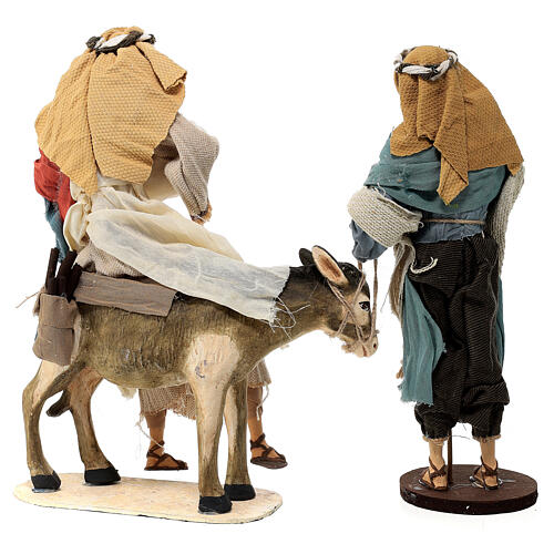 Holy Family with donkey resin and cloth 30 cm Light of Hope 8