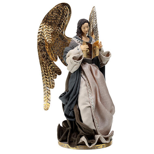 Statue ange assis 35 cm résine et tissu Morning in Bethlehem 4