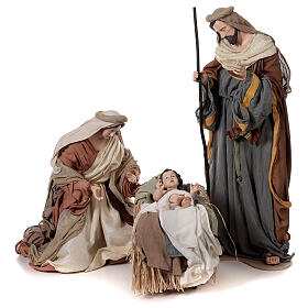 Natividade de Jesus 3 imagens resina e tecido coleção Holy Earth 120 cm