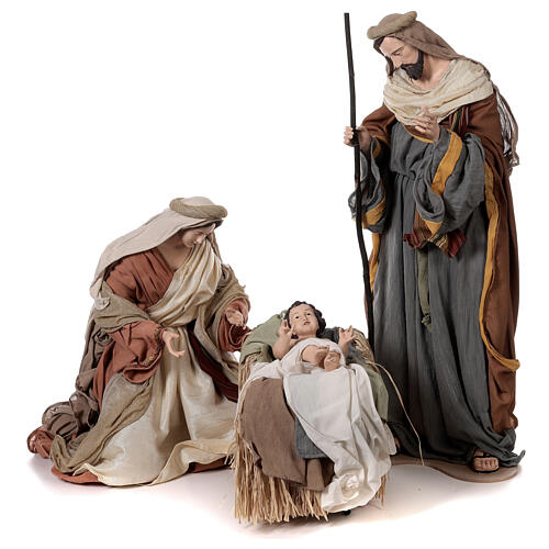 Natividade de Jesus 3 imagens resina e tecido coleção Holy Earth 120 cm 1