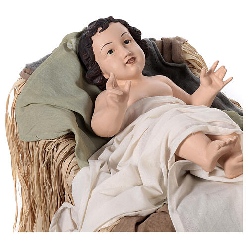 Natividade de Jesus 3 imagens resina e tecido coleção Holy Earth 120 cm 2