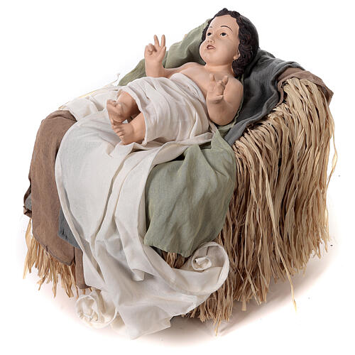 Natividade de Jesus 3 imagens resina e tecido coleção Holy Earth 120 cm 5