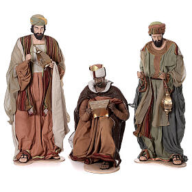 3-teiliges Set Drei heiligen Könige aus Harz und Stoff Holy Earth, 120 cm