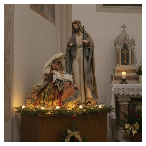 Krippe Holy Earth aus Harz und Stoff Set aus 3 Stück, 80 cm 2