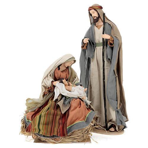 Holy Earth Nativity, set of 3, resin and fabric, 80 cm 1