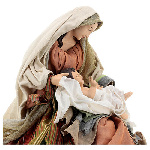 Holy Earth Nativity, set of 3, resin and fabric, 80 cm 2