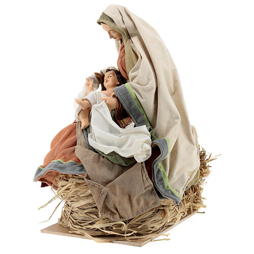 Holy Earth Nativity, set of 3, resin and fabric, 80 cm 6