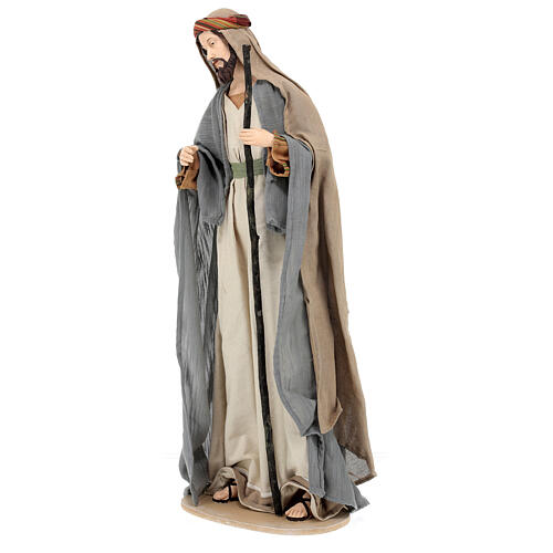 Holy Earth Nativity, set of 3, resin and fabric, 80 cm 7