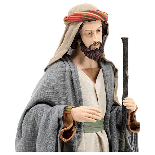 Holy Earth Nativity, set of 3, resin and fabric, 80 cm 4