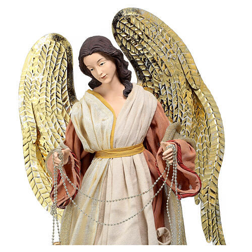 Angel, resin and fabric, for Holy Earth Nativity Scene of 60 cm 2