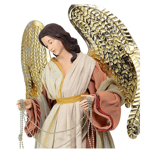 Angel, resin and fabric, for Holy Earth Nativity Scene of 60 cm 4