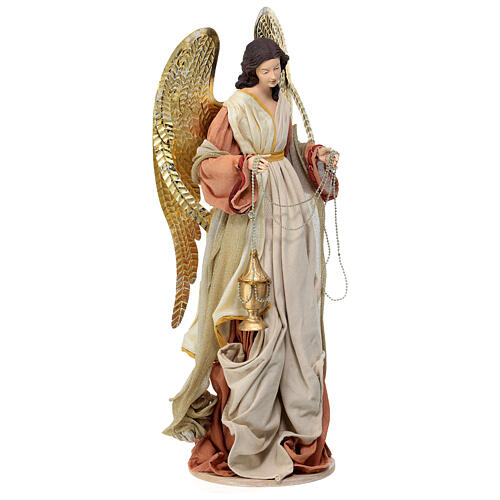 Angel, resin and fabric, for Holy Earth Nativity Scene of 60 cm 5