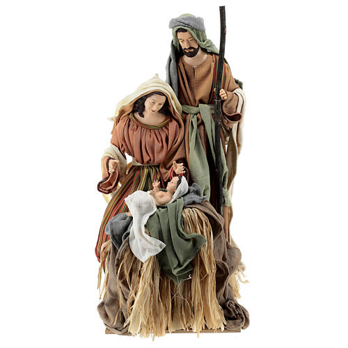 Holy Earth nativity on one base, 60 cm, resin and fabric 1
