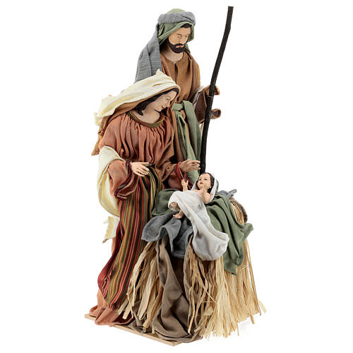 Holy Earth nativity on one base, 60 cm, resin and fabric 4
