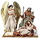 Base with Holy Family and angel resin cloth 40 cm Holy Earth s1