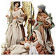 Base with Holy Family and angel resin cloth 40 cm Holy Earth s2