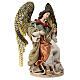 Angel sitting down, resin and fabric, for Holy Earth Nativity Scene of 30 cm s4