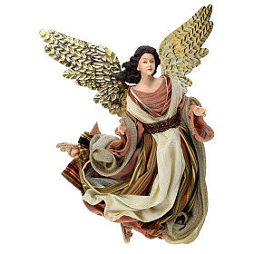 Angel flying, resin and fabric, for Holy Earth Nativity Scene of 30 cm