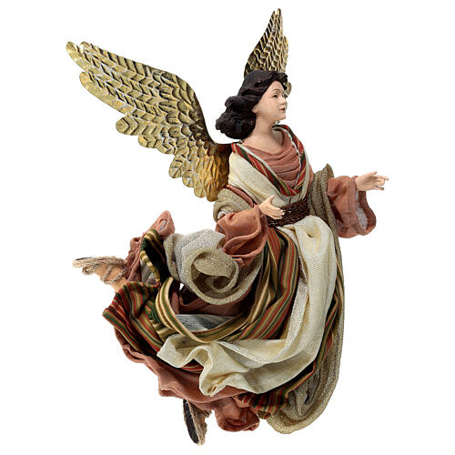 Angel flying, resin and fabric, for Holy Earth Nativity Scene of 30 cm 3