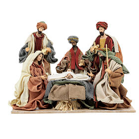 Weihnachtskrippe 6 Teile mit Königen aus Harz und Stoff Holy Earth, 20 cm