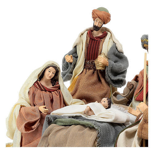Holy Earth Nativity Scene, set of 6, Nativity with Wise Men, 20 cm, resin and fabric 2