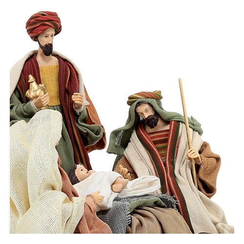Holy Earth Nativity Scene, set of 6, Nativity with Wise Men, 20 cm, resin and fabric 4