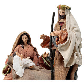 Nativity on a base, resin and fabric, for Holy Earth Nativity Scene of 30 cm