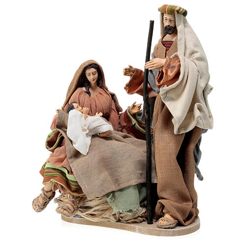 Nativity on a base, resin and fabric, for Holy Earth Nativity Scene of 30 cm 3