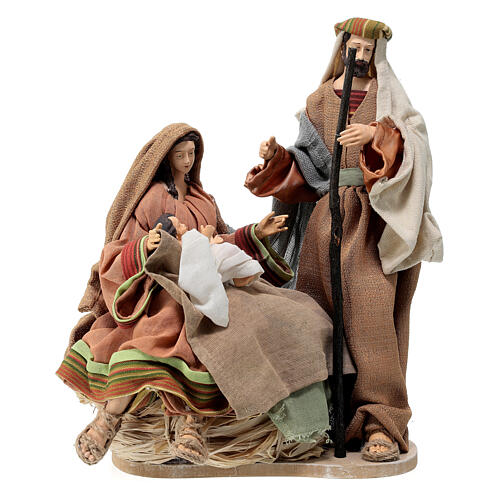 Nativité sur base 30 cm résine et tissu Holy Earth 1