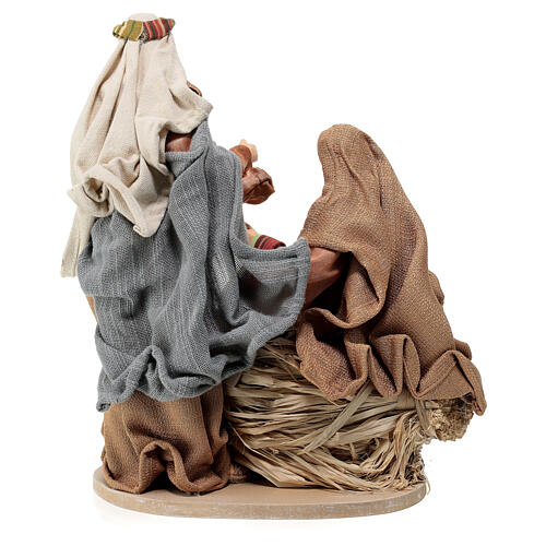 Nativité sur base 30 cm résine et tissu Holy Earth 5