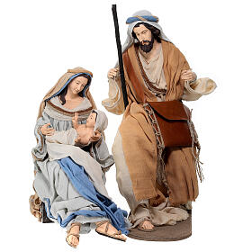 Holy Family set 60 cm resin and cloth, Northern Star
