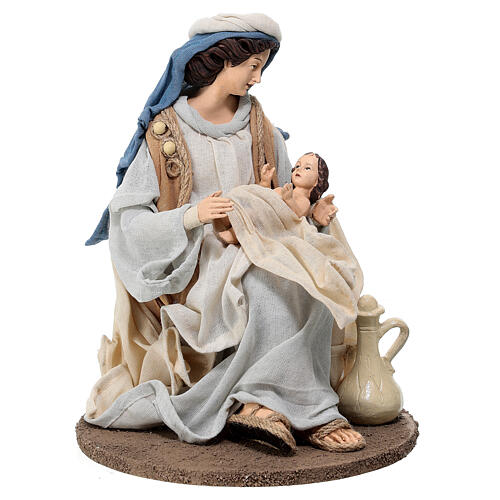 Holy Family, 40 cm, resin and fabric, for Northen Star Nativity Scene of 65 cm 5