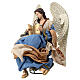 Angel sitting and reading, resin and fabric, 30 cm, Northen Star Nativity Scene s3
