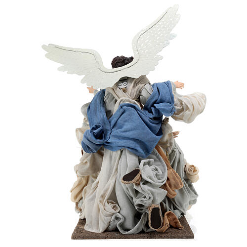 Nativity with angel on a base, resin and fabric, 40 cm, Northern Star 5