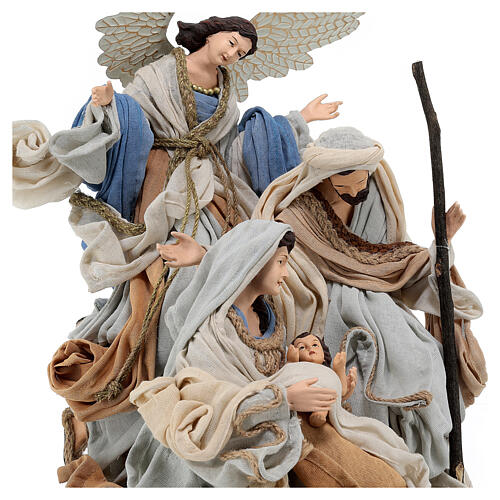 Narodziny Jezusa i anioł na podstawie, żywica i tkanina, Horthern Star 40 cm 2