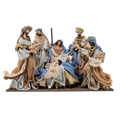 Sagrada Família e Reis Magos resina e tecido 25 cm Northern Star 1