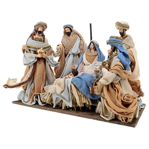 Sagrada Família e Reis Magos resina e tecido 25 cm Northern Star 3
