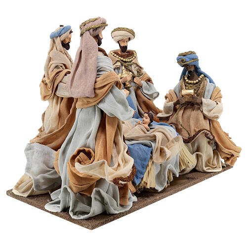 Sagrada Família e Reis Magos resina e tecido 25 cm Northern Star 4