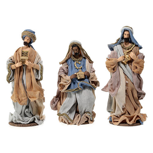 Set of 3 Wise Men, 30 cm, resin and fabric, Northern Star 1