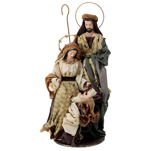 Sacra Famiglia con base 65 cm resina e tessuto Christmas Symphonies 1