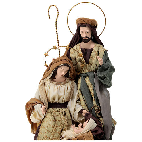 Sacra Famiglia con base 65 cm resina e tessuto Christmas Symphonies 2