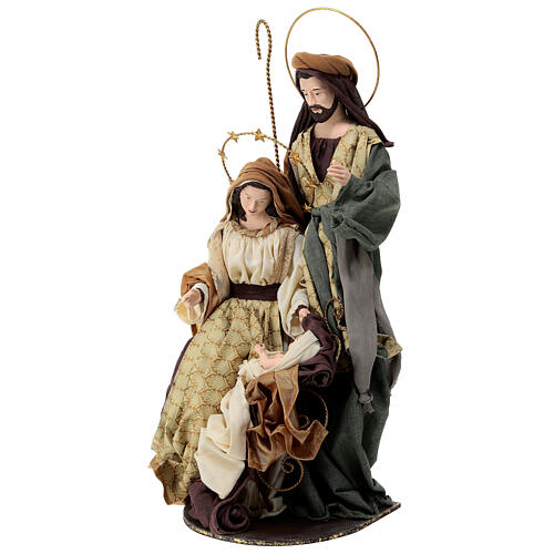 Sacra Famiglia con base 65 cm resina e tessuto Christmas Symphonies 4
