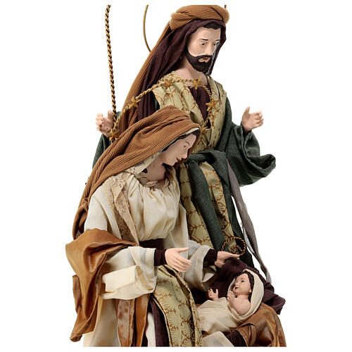 Sacra Famiglia con base 65 cm resina e tessuto Christmas Symphonies 5