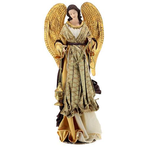 Standing angel, Christmas Symphonies, 65 cm, resin and fabric 1