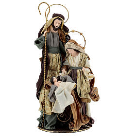 Christmas symphonies Holy Family on base 55 cm in resin and fabric