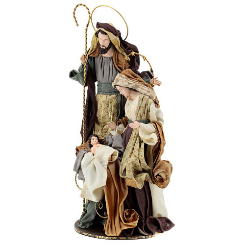 Christmas symphonies Holy Family on base 55 cm in resin and fabric 3