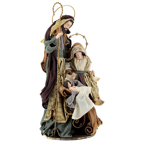 Christmas symphonies Holy Family on base 55 cm in resin and fabric 4