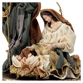 Holy Family set on base resin and fabric 35 cm "Christmas Symphonies"