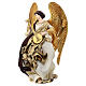 Estatua ángel de pie lira resina y tejido 40 cm Christmas Symphonies s3