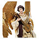 Figura anioł stojący z lirą, żywica i tkanina, 40 cm, Christmas Symphonies s2